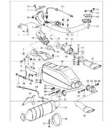 exhaust system 964 TURBO M30.69 and M64.50 1991-94 exhaust system 964 TURBO M30.69 and M64.50 1991-94