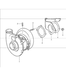 turbocharger 964 TURBO M30.69 and M64.50 1991-94