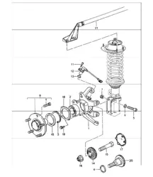 wheel carrier wheel hub transverse strut 964  TURBO 3,6 1989-94