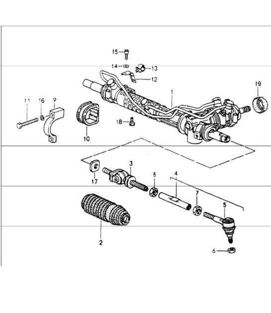 Diagram 403-00 Porsche 964 (911) (1989-1994) Front Axle, Steering 