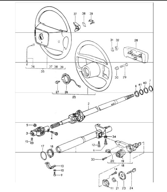 Diagram 403-05 Porsche 997 (911) MK1 2005-2008 Front Axle, Steering 