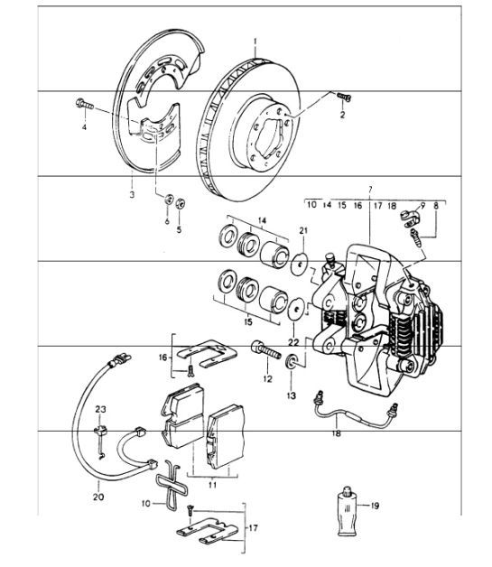 Diagram 603-01 Porsche Macan (95B) MK1 (2014-2018) Wheels, Brakes