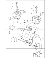 serbatoio liquido freni, pompa freno, servofreno 964 CARRERA 4, TURBO, TURBO-LOOK, CARRERA RS 1989-94