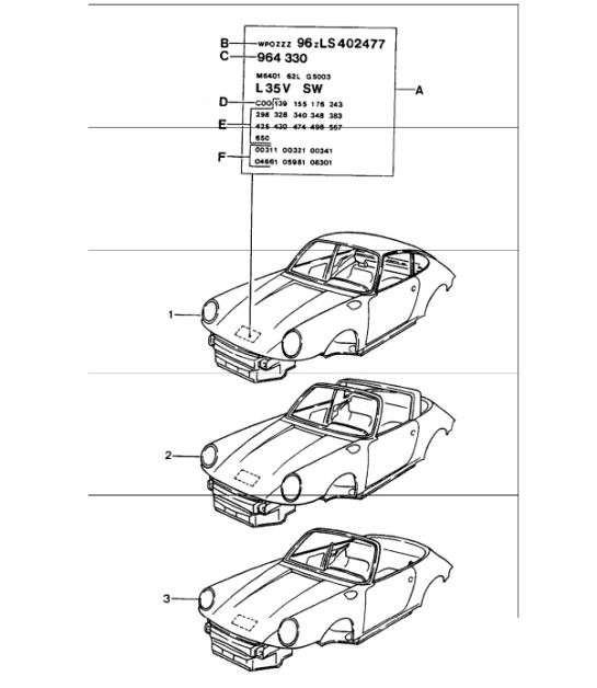Diagram 801-00 Porsche 911 1975-1977 3.0L Turbo (930) Body