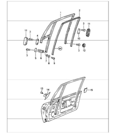 door glass frame 964 COUPE 1989-94 door glass frame 964 COUPE 1989-94