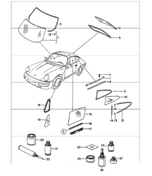 window glazing 964 COUPE 1989-94 window glazing 964 COUPE 1989-94