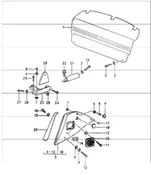 interior equipment rear 964 CABRIO, SPEEDSTER 1989-94