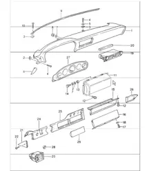dashboard trim airbag for LEFT HAND DRIVE Cars 964 1991 ONWARDS