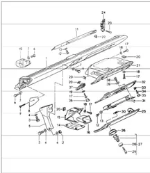 knee protection strip airbag for cars with glove compartment cover locking device left for LEFT-HAND DRIVE cars 964 1991 ONWARDS