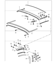 folding top, seal, roof frame 964 SPEEDSTER 1989-94