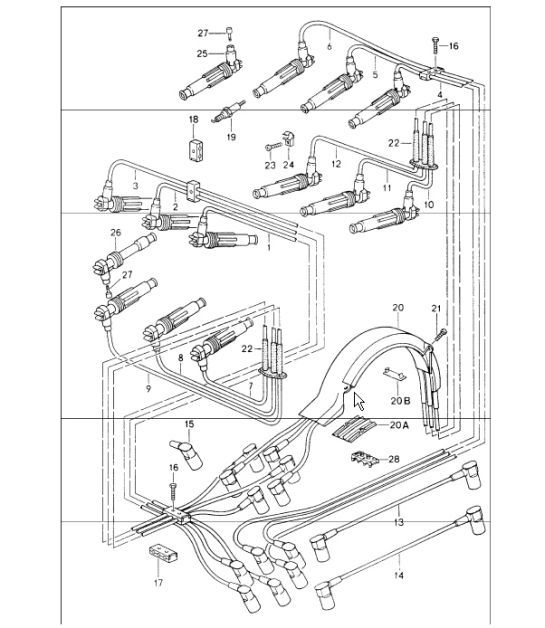 Diagram 901-02 Porsche 356 (1950-1965) Electrical equipment