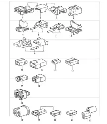 connector housing 2-pole 964 1989-94
