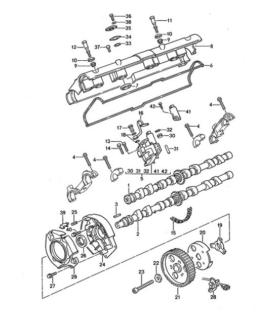 Diagram 103-005 Porsche 944 Turbo 2.5L 8V 1985-88 