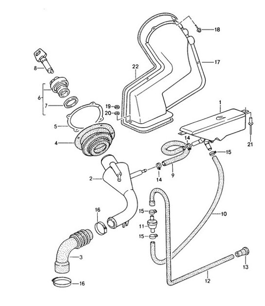 Diagram 201-010 Porsche 997 Carrera 2 3.6L 2005>> Fuel System, Exhaust System