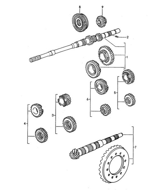 Diagram 303-000 Porsche 996 GT2 2001-05 Transmission