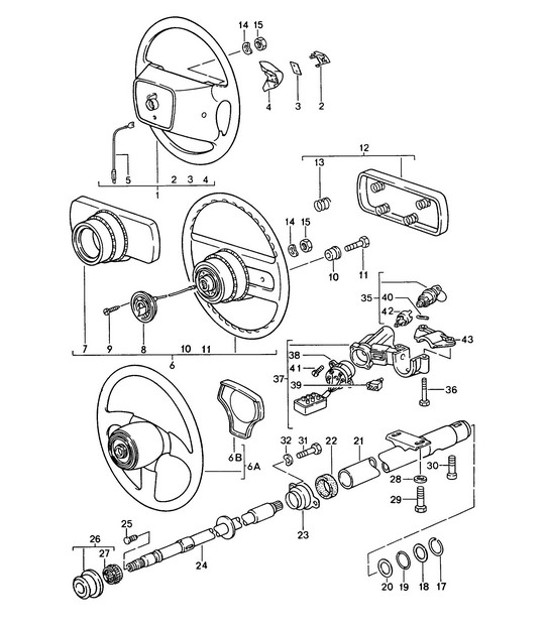 Diagram 403-005 Porsche 968 (1992-1995) 前轴、转向 