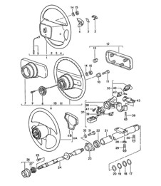 Volante / Piantone dello sterzo / Bloccasterzo 968 1992-95 Volante / Piantone dello sterzo / Bloccasterzo 968 1992-95