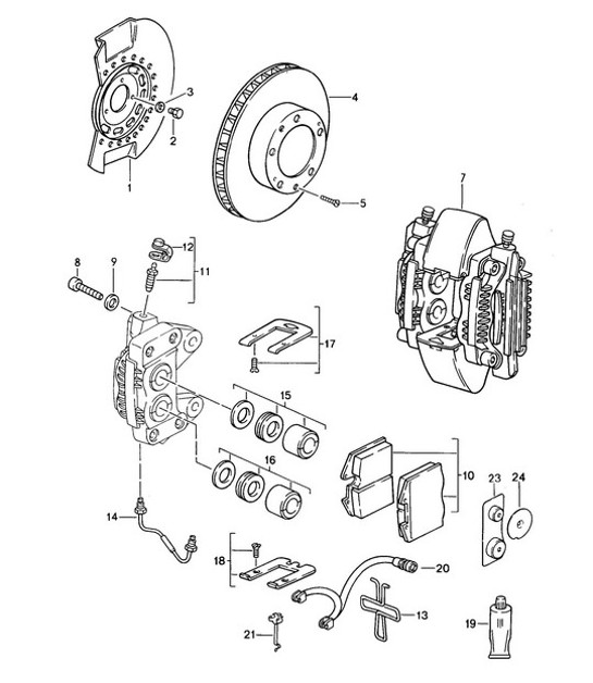 Diagram 602-000 Porsche 997 (911) MK1 2005-2008 Wheels, Brakes