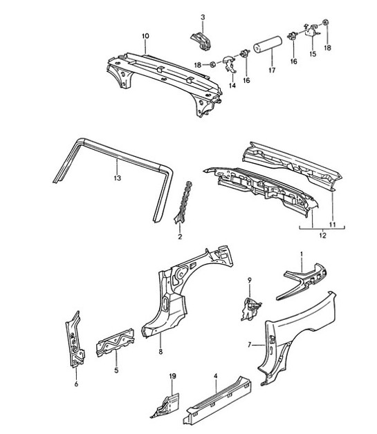 Diagram 801-017 Porsche 997 TURBO 2007>> Body