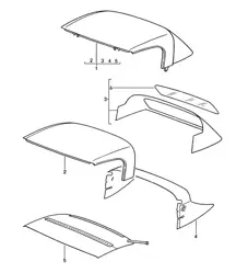 Convertible top / Convertible top covering - CABRIO - 968 1992-95