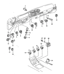 Interrupteur / Jauge de température ambiante / Horloge 968 1992-95