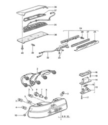 Rear light / License plate light / Additional brake light  968 1992-95 Rear light / License plate light / Additional brake light  968 1992-95
