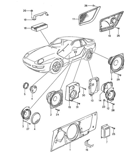 Diagram 911-006 Porsche 991 Carrera C2 3.4L (350Bhp) Electrical equipment