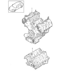 Basismotor / Shortblock (Modell: CWAA,CXNA) Panamera 970 (G1) 3.6L 2014&gt;&gt;