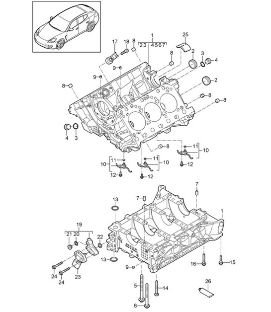 Diagram 101-040 Porsche Cayman S 718 2.5L PDK (350Bhp) Engine