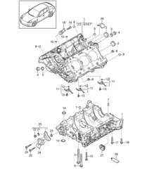 Crankcase housing / Individual parts (Model: CWDA,CWD, CWFA,CWF PR:338) Panamera 970 (G1) 3.0L 2014>>