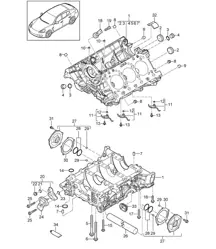 Crankcase housing / Individual parts (Model: CWDA,CWD, CWFA,CWF+ PR:339) Panamera 970 (G1) 3.0L 2014>>