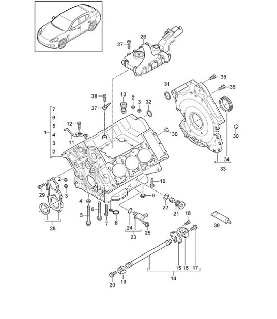 Diagram 101-050 Porsche Cayman 987C/981C (2005-2016) Engine