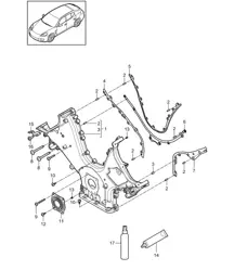 Steuerkettendeckel / Dichtflansch (Modell: CWDA,CWD, CWFA,CWF) Panamera 970 (G1) 3.0L 2014>>