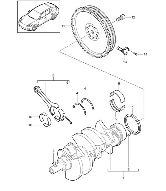 Diagram 102-010 Porsche Cayenne Turbo S E-Hybrid V8 4.0L 550Hp 