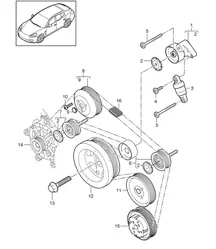 Tendeur de courroie / Entraînement par courroie (Modèle : 4820,4840, 4870,CXPA, CXRA,CXR, CWBA,CWB, CWCA,CWC) Panamera 4.8L 2010-16