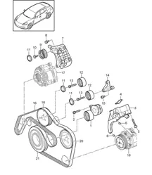 Belt tensioner / Belt drive (Model: CRCC,CRCB, CWJA) Panamera 970 (G1) 3.0L DIESEL 2012-18
