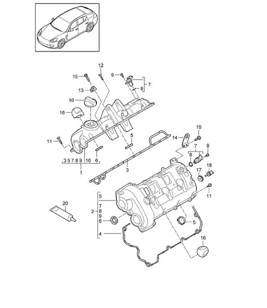 Diagram 103-020 Porsche Cayenne V6 3.0L Petrol 340Hp