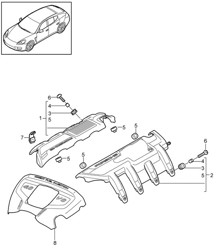 Capot moteur (Modèle : 4820,4840, 4870,CXPA, CXRA,CXR, CWBA,CWB, CWCA,CWC) Panamera 970 (G1) 4,8L 2010-16