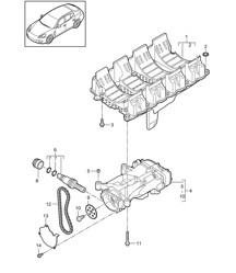 Deflettore olio/Pompa olio (Modello: 4820,4840, 4870,CXPA, CXRA,CXR, CWBA,CWB, CWCA,CWC) Panamera 970 (G1) 4.38L 2010-16