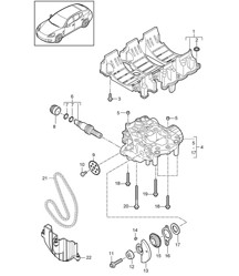 Circuit de retour d'huile / Pompe à huile (Modèle: 4620,4640, CWAA,CXNA) Panamera 970 (G1) 3.6L 2010-16