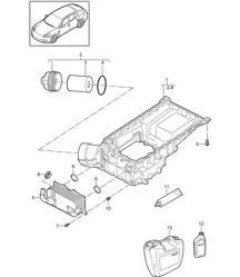 Boîtier conducteur d'huile / Filtre à huile / Échangeur de chaleur (Modèle : 4820,4840, 4870,CXPA, CXRA,CXR, CWBA,CWB, CWCA,CWC) Panamera 970 (G1) 4,8L 2010-16