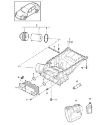Boîtier conducteur d'huile / Filtre à huile / Échangeur thermique (Modèle: CWDA,CWD, CWFA,CWF) Panamera 970 (G1) 3.0L 2014>>