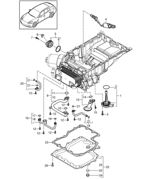 Diagram 104-072 Porsche Macan (95B) MK1 (2014-2018) Engine