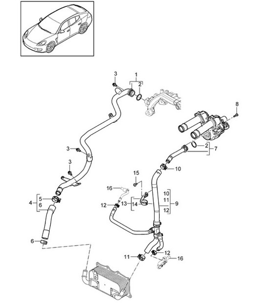 Diagram 105-032 Porsche 996 GT3 RS 2003-04 Engine