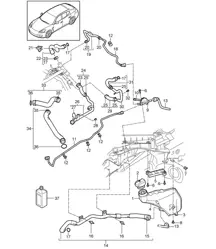 Kühlmittelkühlsystem / Kühlmittelausgleichsbehälter (Modell: 4820,4840, 4870,4620, 4640,CXPA, CXRA,CXR, CWBA,CWB, CWAA,CXNA, CWCA,CWC) Panamera 970 (G1) 3.6L / 4.8L 2010-16