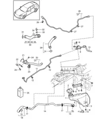 Système de refroidissement du liquide de refroidissement / Vase d'expansion du liquide de refroidissement (Modèle: CGEA,CGE, CGFA) Panamera 3.0L HYBRID 2012-16