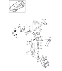 Sistema di raffreddamento del liquido di raffreddamento (Modello: CGEA,CGE, CGFA) Panamera 970 (G1) 3.0L 2012-16