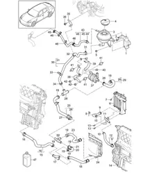 Système de refroidissement du liquide de refroidissement / Vase d'expansion du liquide de refroidissement (Modèle: CGEA,CGE, CGFA) Panamera 970 (G1) 3.0L HYBRID >>2013