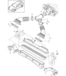 Système de filtre à air (Modèle : 4820,4840, CXPA,CXRA, CXR) Panamera 970 (G1) 4,8L 2010-16