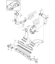 Air cleaner system (Model: 4870,CWBA, CWB,CWCA,CWC) Panamera  970 (G1) 4.8L Turbo 2010-16